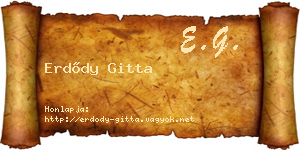 Erdődy Gitta névjegykártya